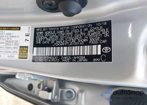 2018 Toyota Prius Prime Premium z USA, uszkodzony, nr VIN JTDKARFP7J3100143